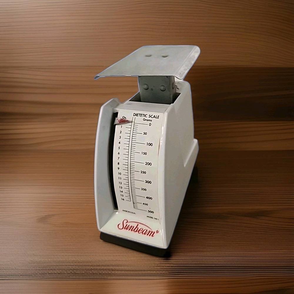 Vintage Sunbeam Adjustable Kitchen Scale Ounces/Grams Model 160-1 USA EUC Chef